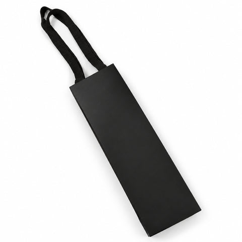 Premium 1 Bottle Wine - Black Matte Bag (Soft Woven Paper Handles)