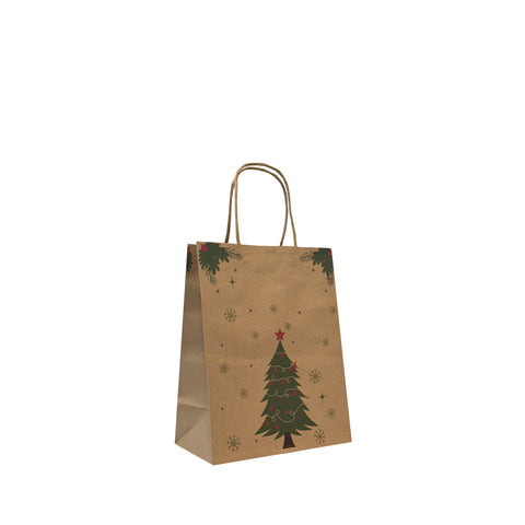 Higher Mini - Christmas Tree Brown Paper Bags