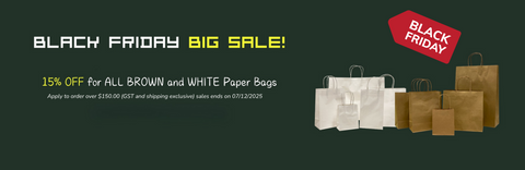 Black Friday sale on all brown and white paper bags