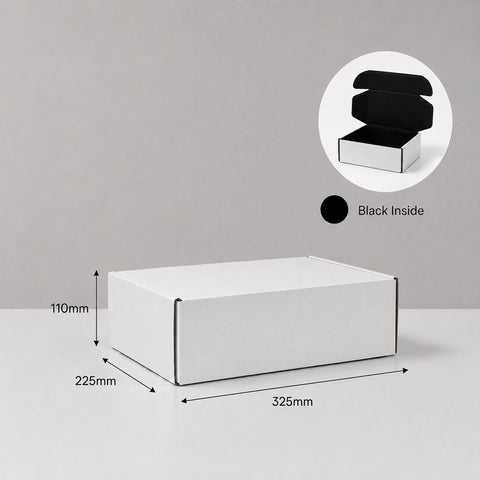 White box with black interior