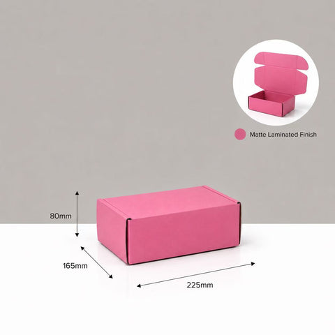 Pink box with dimensions l