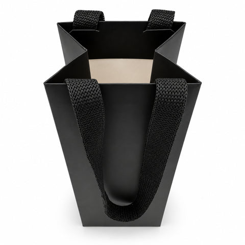 Premium 1 Bottle Wine - Black Matte Bag (Soft Woven Paper Handles)