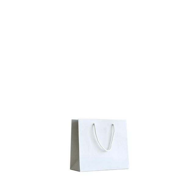 Small - White Matte Laminated Paper Bags - Go Green Paper Bags