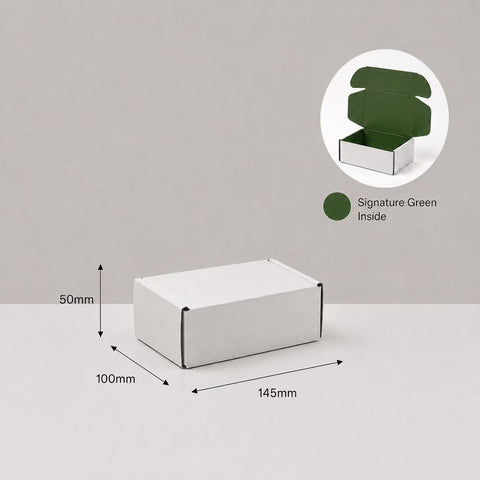 XSmall - White Mailing Box with Oliver Green Inside