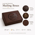 Brown mailing box with logo customization 