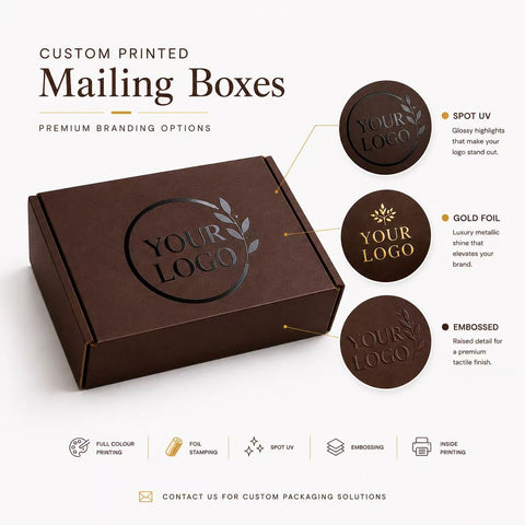 Brown mailing box with logo customization 