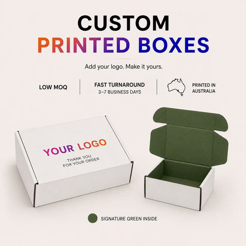 Large - White Mailing Box with Oliver Green Inside