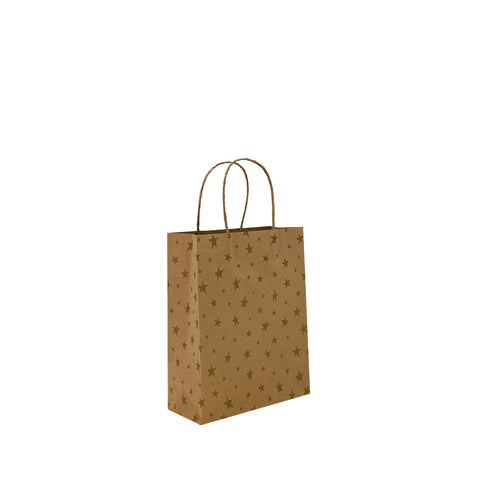 Small - Stars Printing Brown Paper Bags