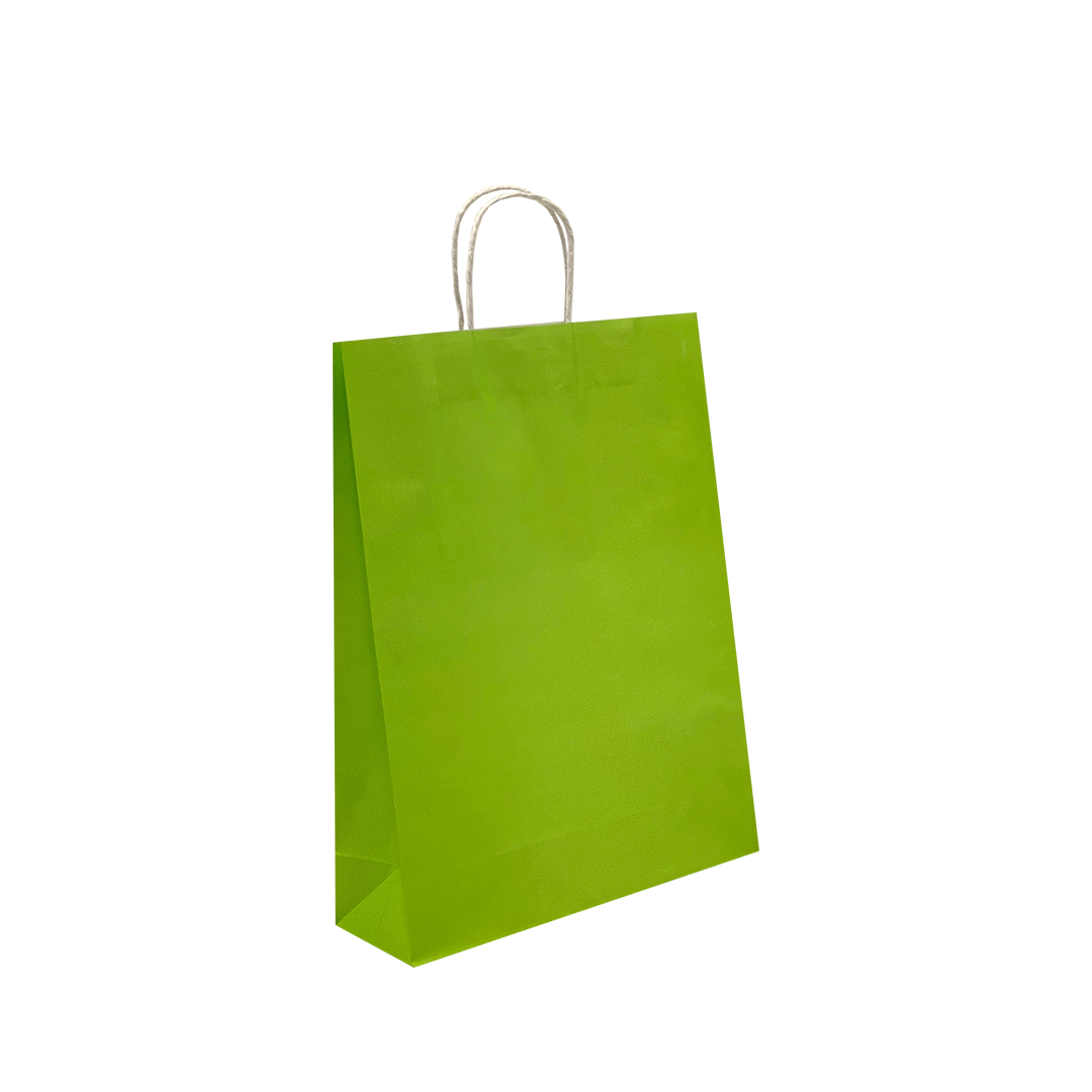 Large - Fluorescent Green Paper Bags pack of 250 - Go Green Paper Bags